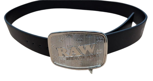 RAW Vegan Leather Belt & Metal Buckle RN Vape Shop Medium - 81-104cm (32"-41")