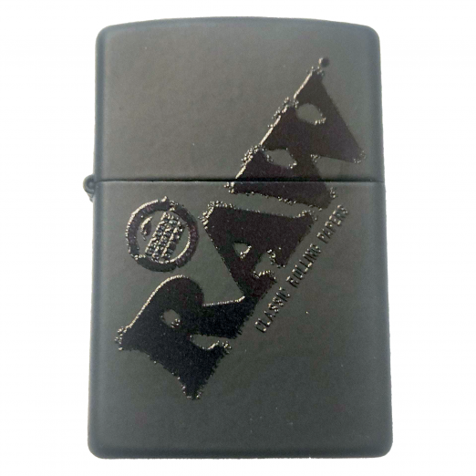 RAW ZIPPO LIGHTER - BLACK LOGO RAW Zippo Lighter RN Vape Shop   