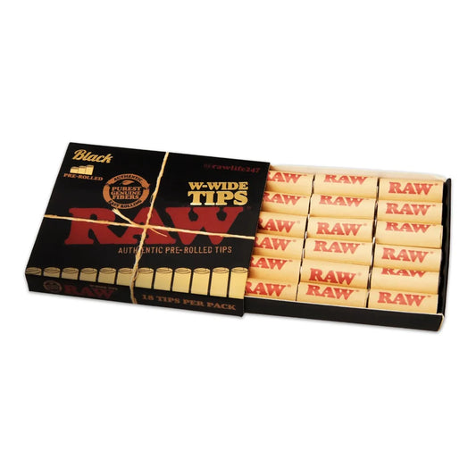 RAW Black Pre-rolled Wide Tips W Shape  RN Vape Shop   