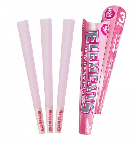 Elements Ultra Thin Pink Cones 3-pack (King-Size) Pre-Rolled Cones RN Vape Shop   