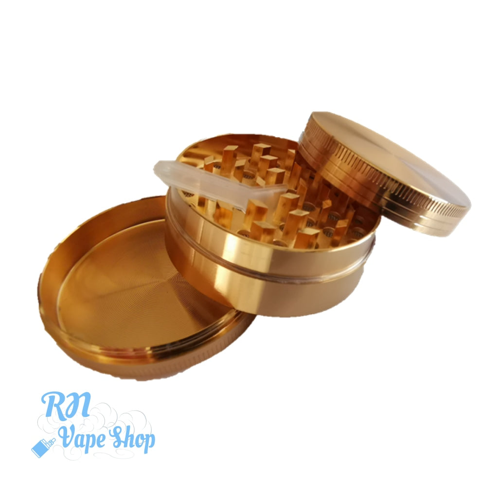 3-Part 50mm Gold Coloured Aluminium Grinder Grinders RN Vape Shop Single  