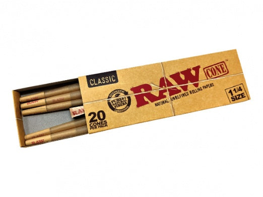 RAW Pre Rolled Cones 1 1/4 - 20 Cones Pre-Rolled Cones RN Vape Shop   