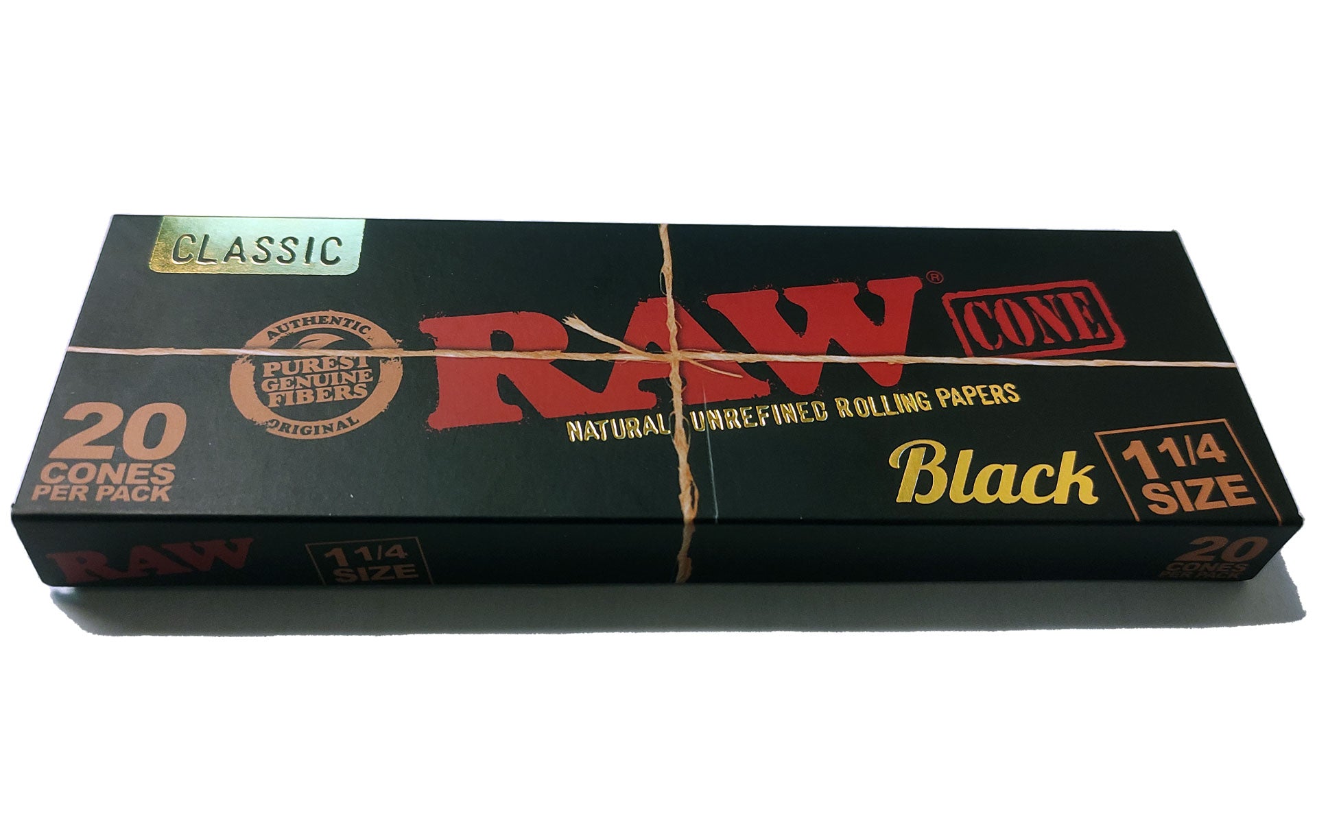 RAW Black Pre Rolled 1 1/4 Cones - 20 Cones Pre-Rolled Cones RN Vape Shop   