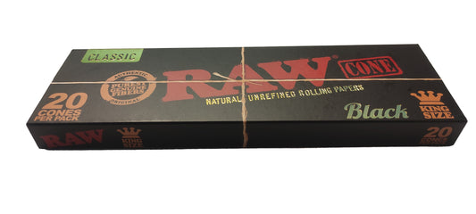 RAW Pre Rolled Cones Black Kingsize - 20 Cones Pre-Rolled Cones RN Vape Shop   