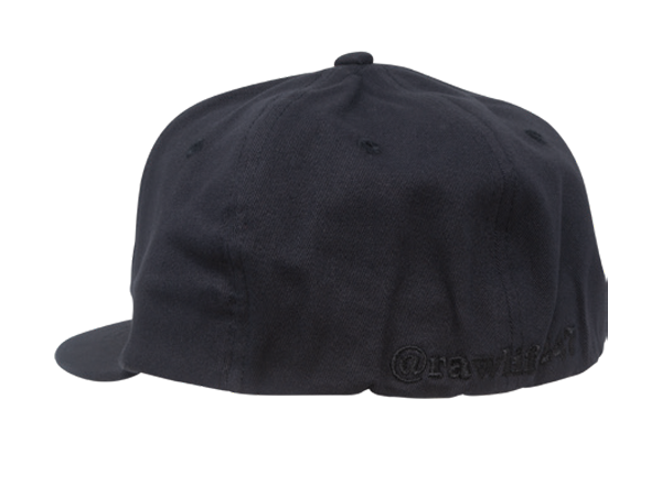 RAW Black on Black Flex-Fit Cap RAW Rolling Papers Baseball RN Vape Shop   