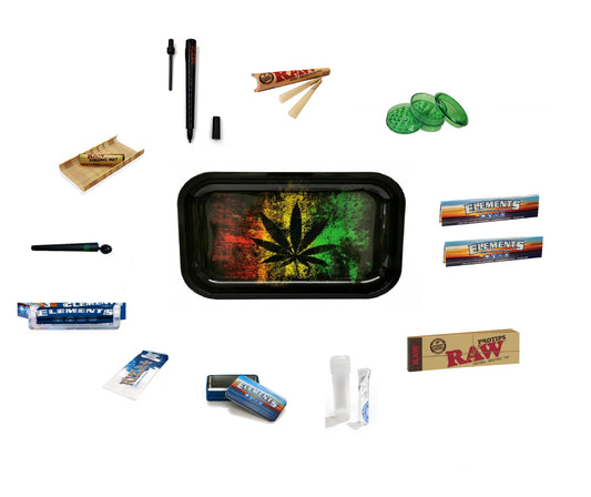 RNVapeshop Tray Set - Rasta Leaf RN-SHOP Limited Edition RN Vape Shop   