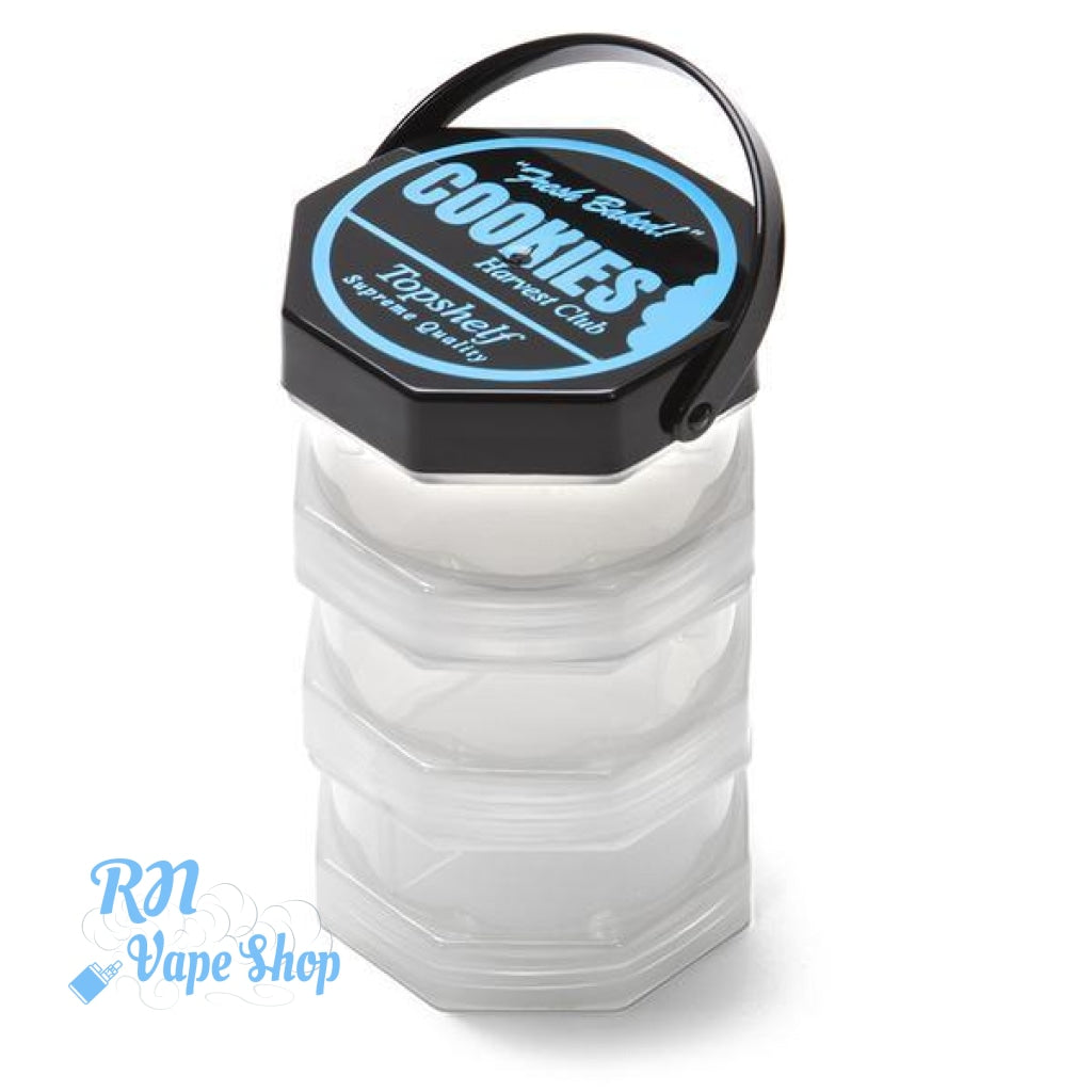 Cookies "Harvest Club" Stackable Storage Jars - 3 Piece Cookies Stacked Jars RN Vape Shop Clear  