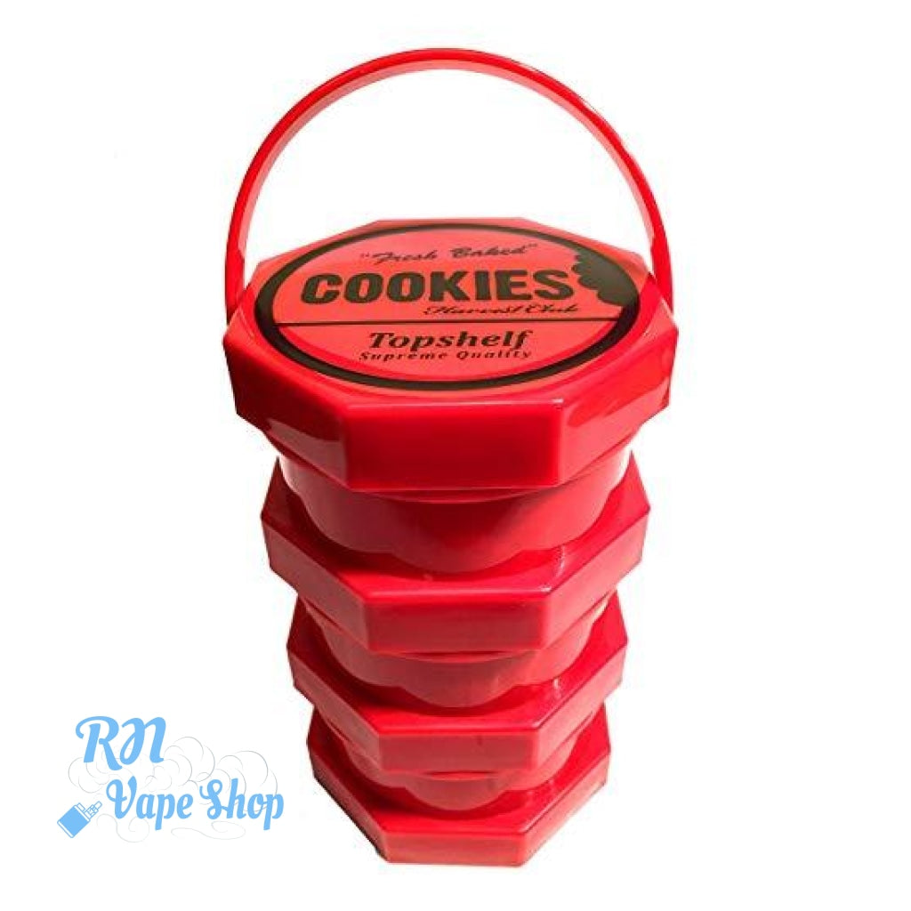 Cookies "Harvest Club" Stackable Storage Jars - 3 Piece Cookies Stacked Jars RN Vape Shop Red  