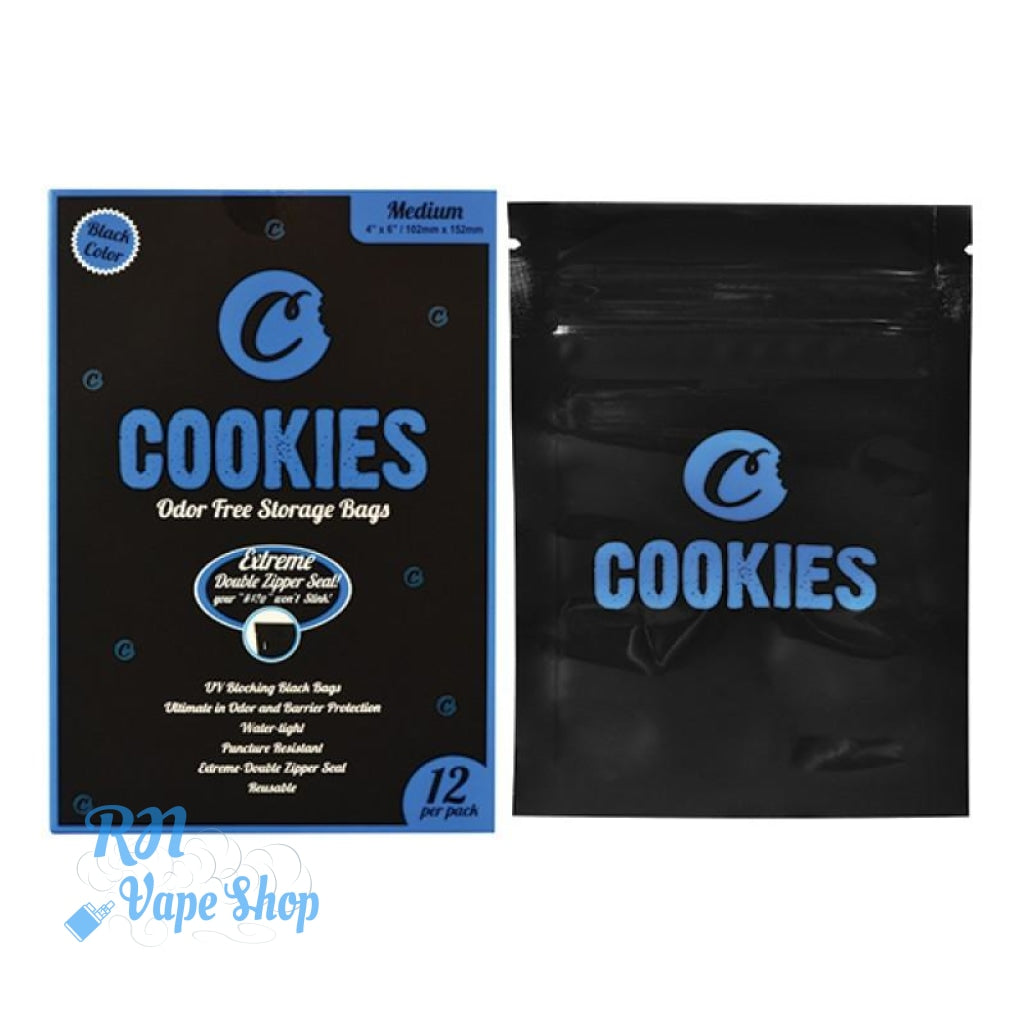 Cookies Smell Proof Food Bags Baggies Odor Free Smelly Zip Resealable Cookies Bag RN Vape Shop Medium (12 Bags)  