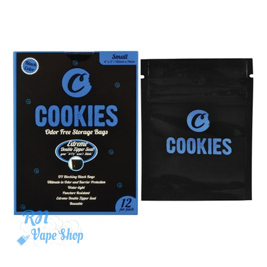 Cookies Smell Proof Food Bags Baggies Odor Free Smelly Zip Resealable Cookies Bag RN Vape Shop Small (12 Bags)  