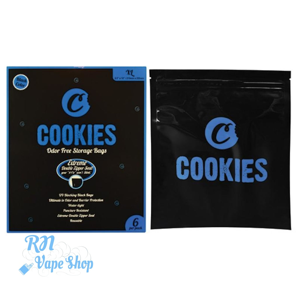 Cookies Smell Proof Food Bags Baggies Odor Free Smelly Zip Resealable Cookies Bag RN Vape Shop XL (6 Bags)  