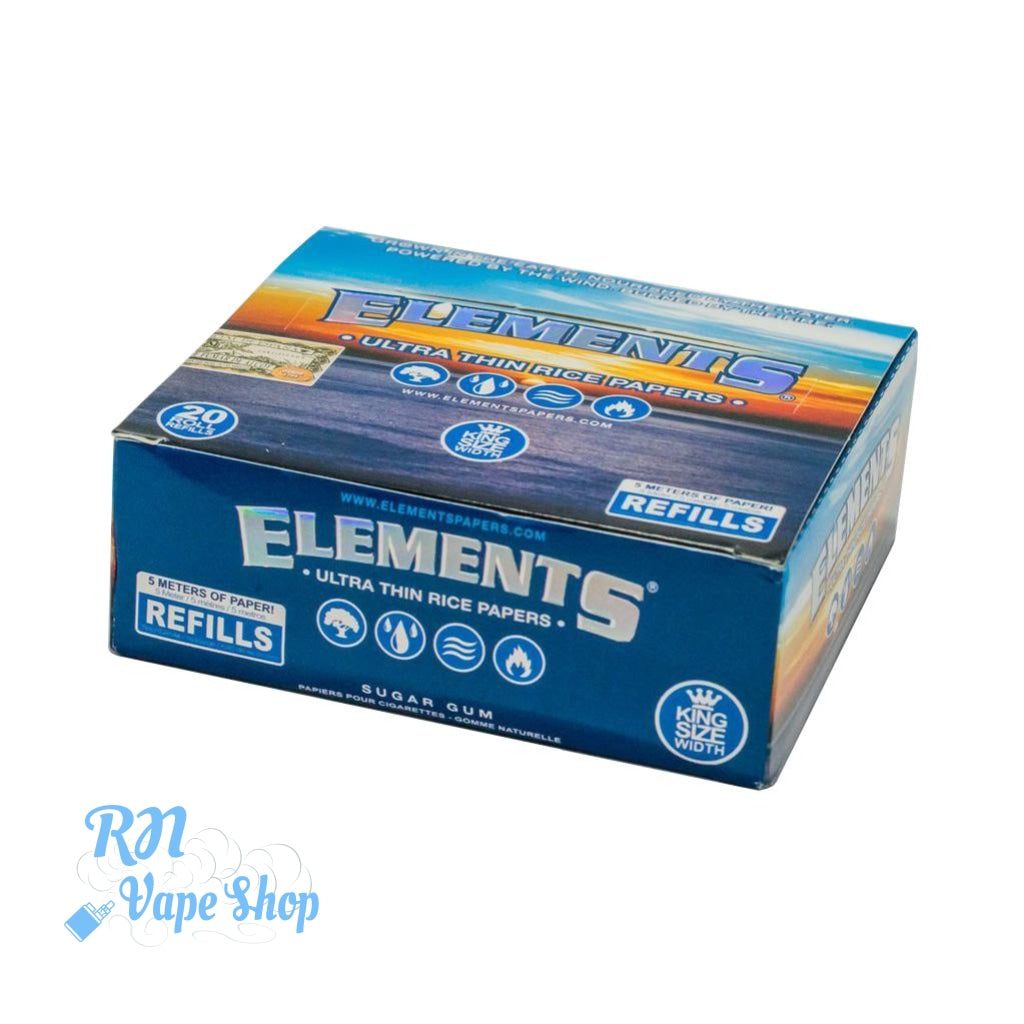 Elements 5m Roll Refill - King Size Width Elements Rolls RN Vape Shop Box of 20  