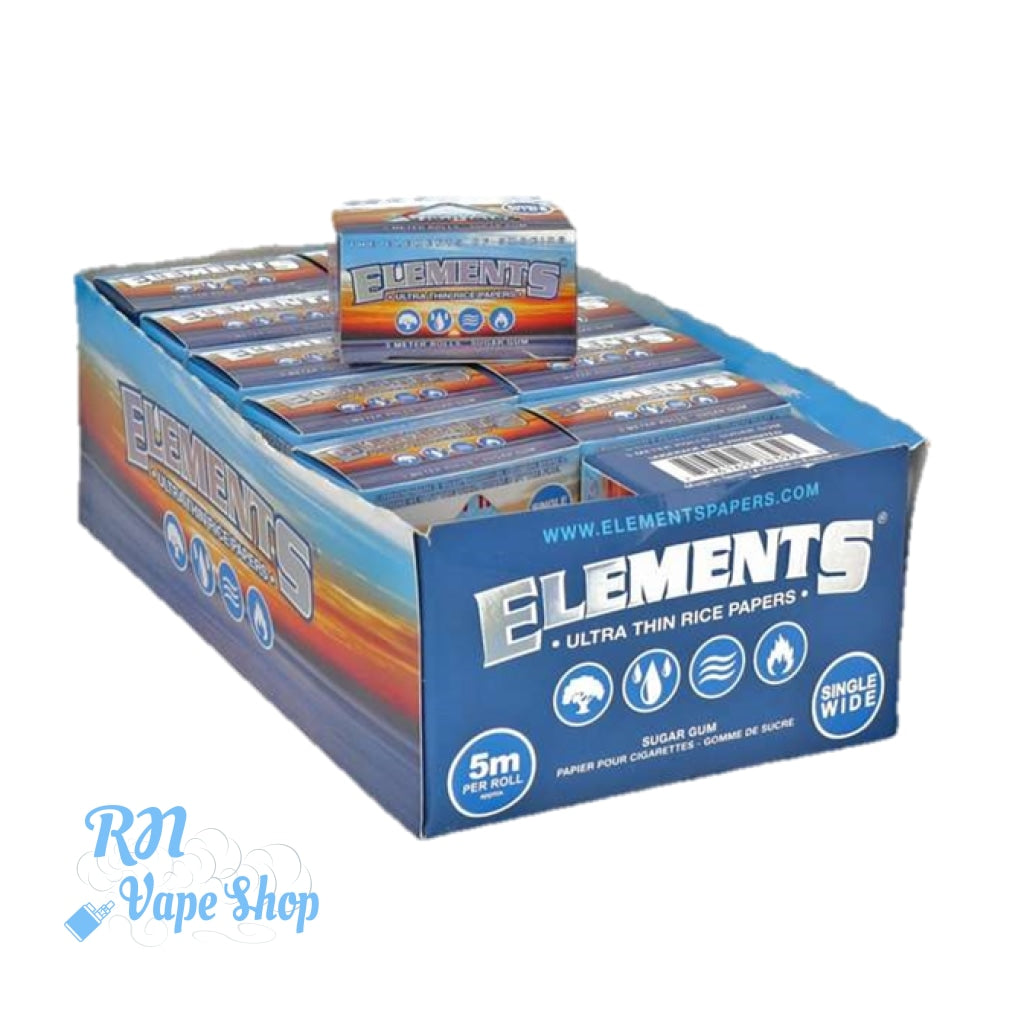 Elements Paper Rolls Single Wide 5m Elements Rolls RN Vape Shop Box  