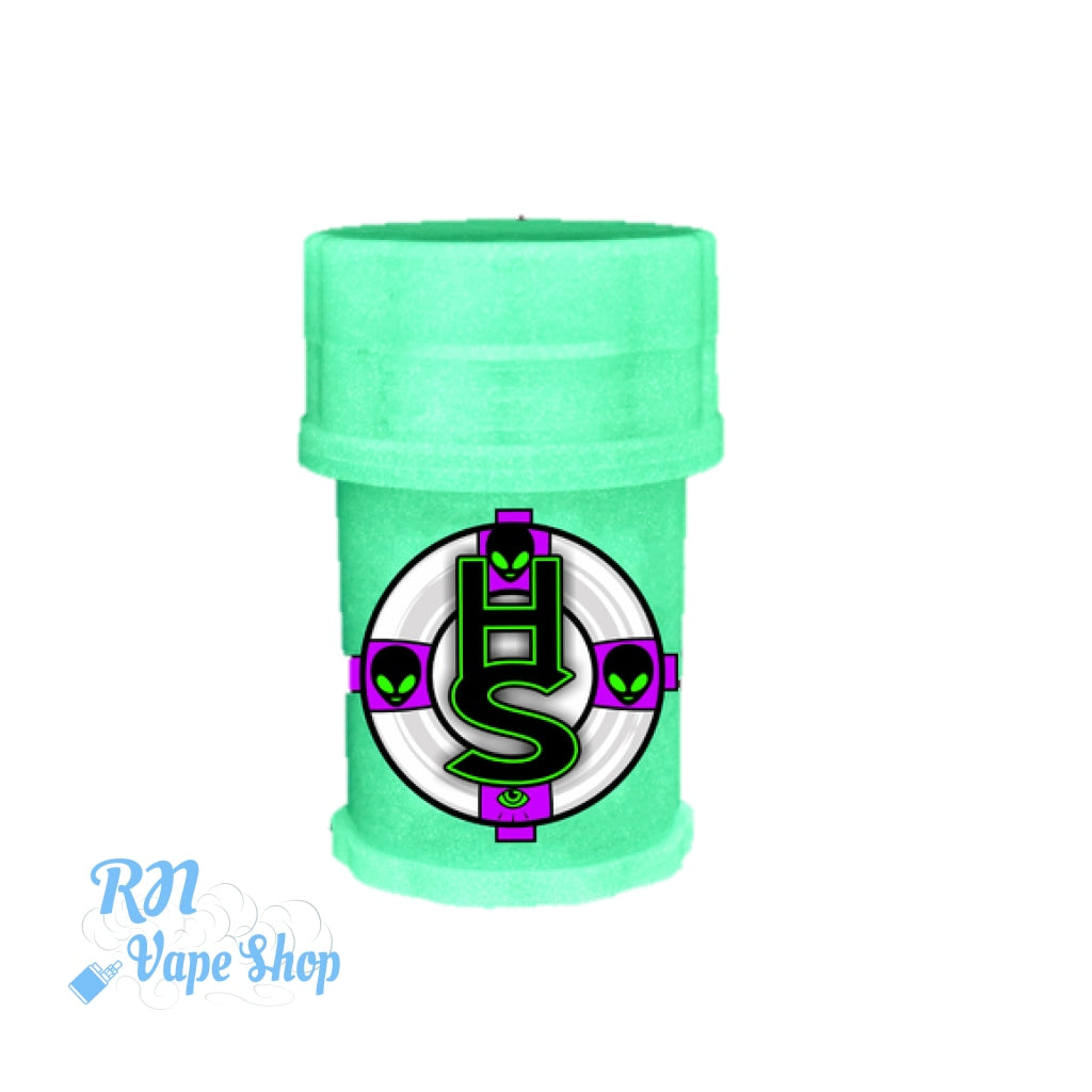 HerbSaver Grinder & Container W/Dust Catcher Herbsaver RN Vape Shop Alien Green/P- Glow In The Dark  