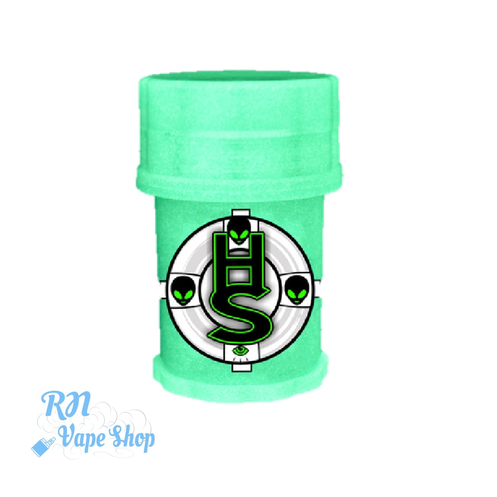 HerbSaver Grinder & Container W/Dust Catcher Herbsaver RN Vape Shop Alien Green/W- Glow In The Dark  