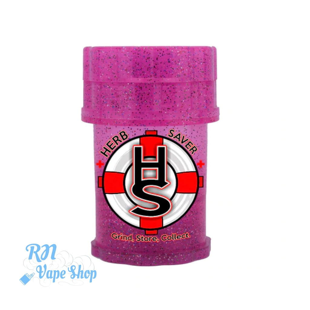 HerbSaver Grinder & Container W/Dust Catcher Herbsaver RN Vape Shop Glitter - Pink  