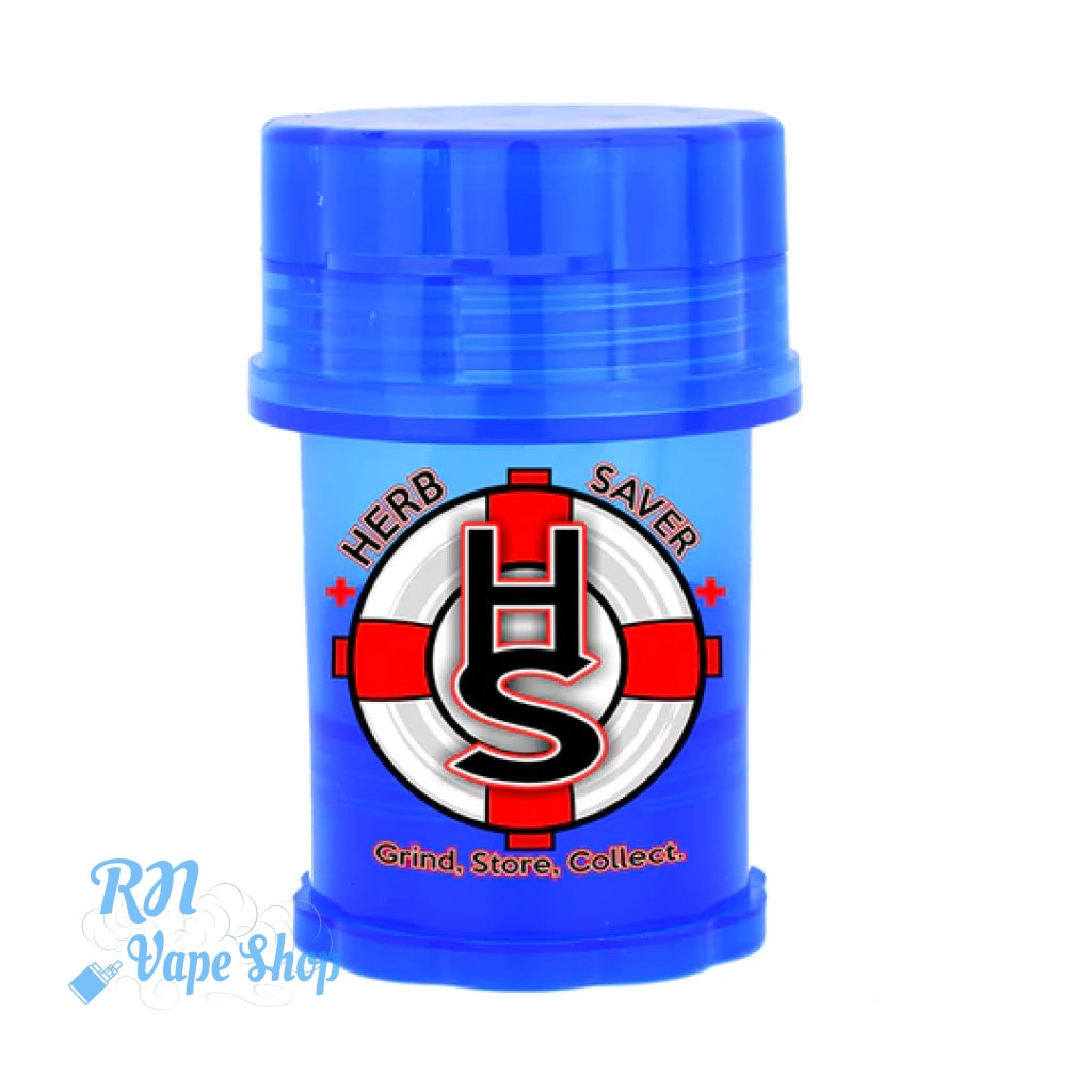 HerbSaver Grinder & Container W/Dust Catcher Herbsaver RN Vape Shop Glow in the Dark - Blue  