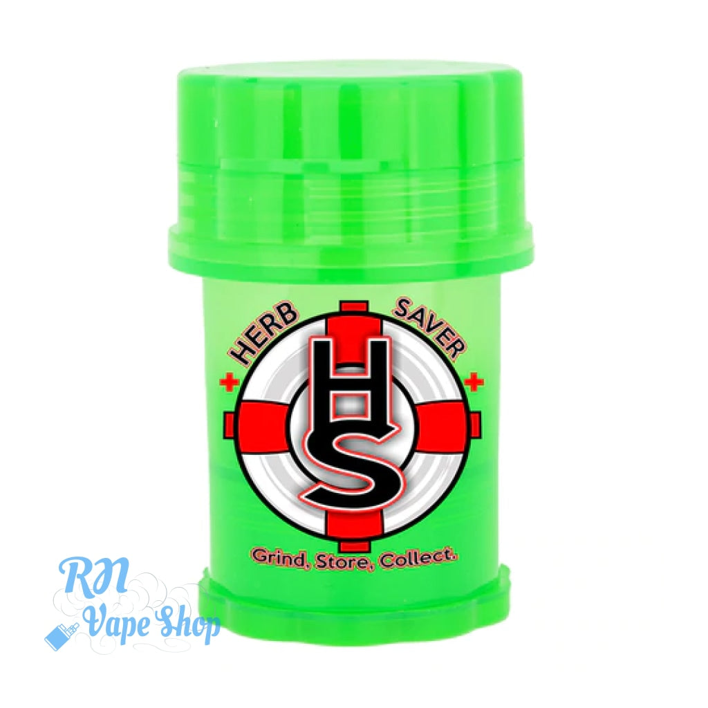 HerbSaver Grinder & Container W/Dust Catcher Herbsaver RN Vape Shop Glow in the Dark - Green  