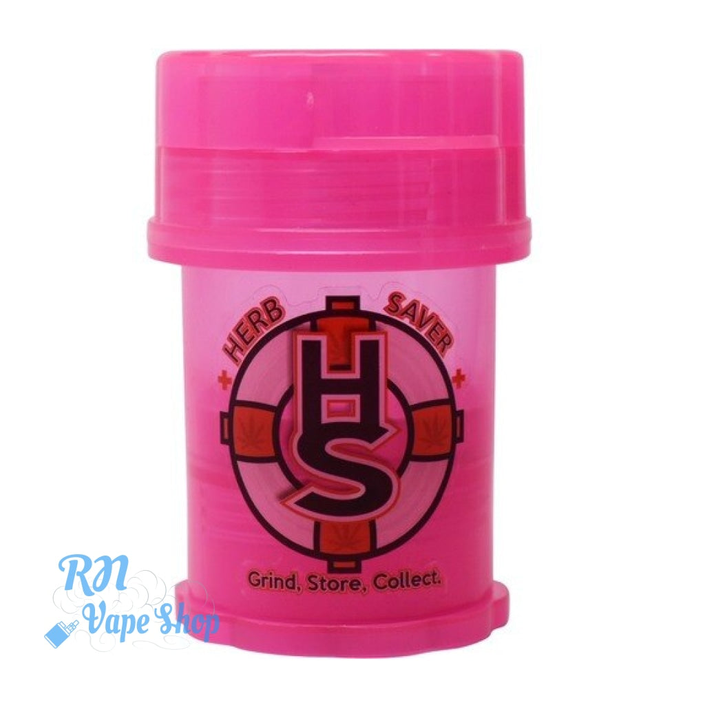 HerbSaver Grinder & Container W/Dust Catcher Herbsaver RN Vape Shop Mini Pink  