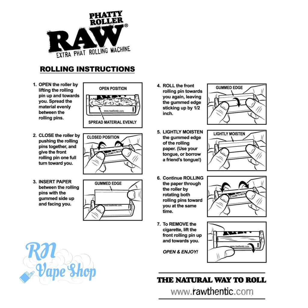 RAW 125mm PHATTY Rolling Machine RAW Rolling Machine RN Vape Shop   