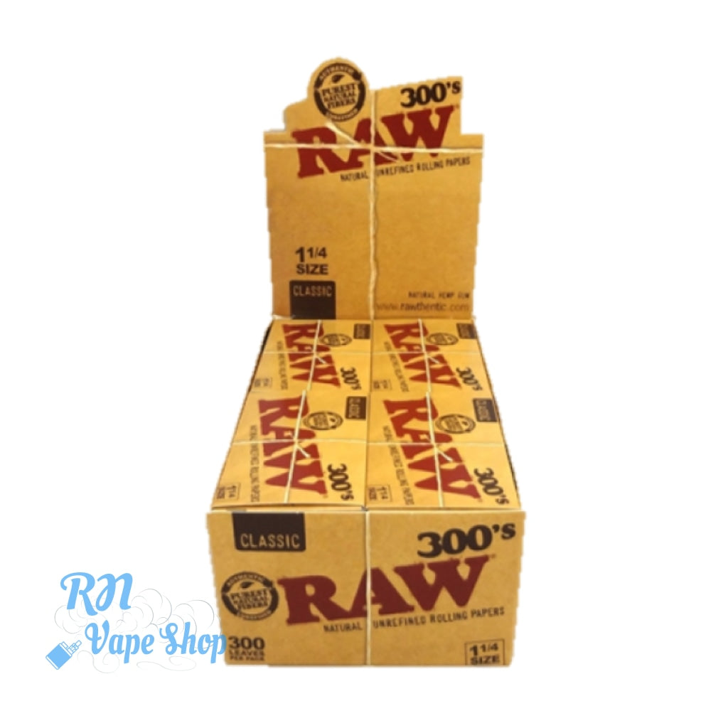 RAW 300 1¼ Rolling Papers RAW Papers & Tips RN Vape Shop Box  