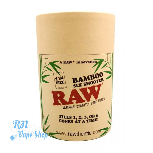 RAW Bamboo 1 1/4 Six Shooter Variable Quantity Cone Filler + Cones RAW Bamboo Six Shooter RN Vape Shop   