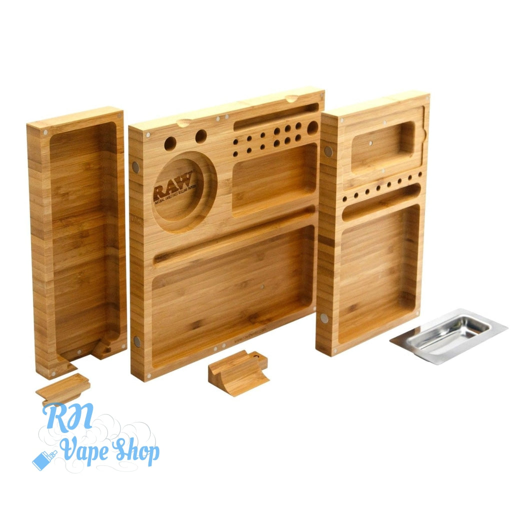 RAW Bamboo Triple Flip Tray RAW Bamboo Rolling Tray RN Vape Shop   