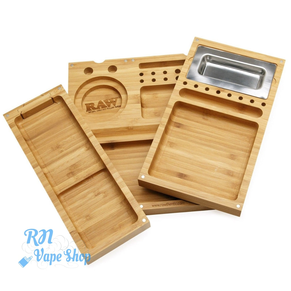 RAW Bamboo Triple Flip Tray RAW Bamboo Rolling Tray RN Vape Shop   