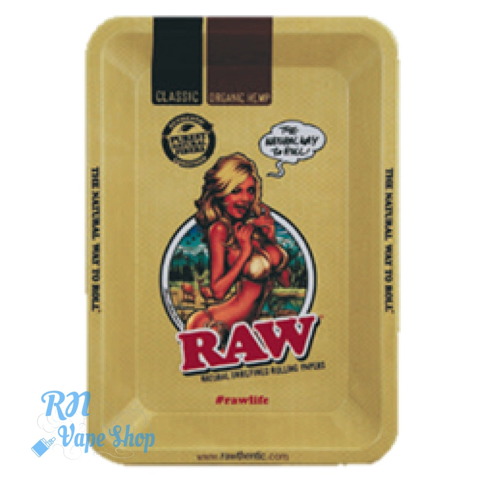 RAW Bikini Girl Metal Rolling Tray RAW Rolling Trays RN Vape Shop Mini  