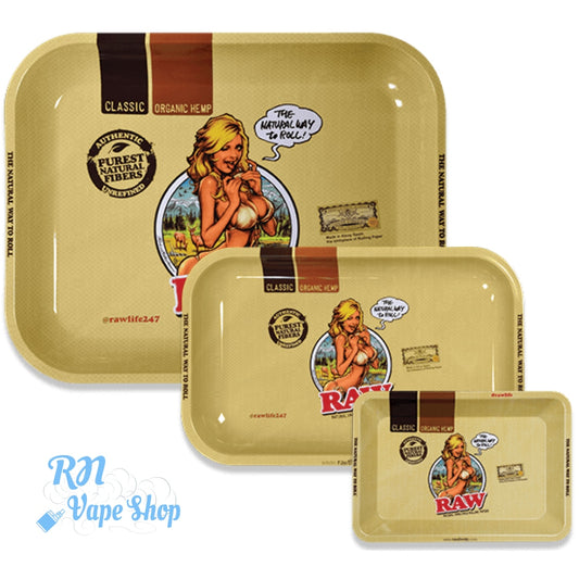 RAW Bikini Girl Metal Rolling Tray RAW Rolling Trays RN Vape Shop   