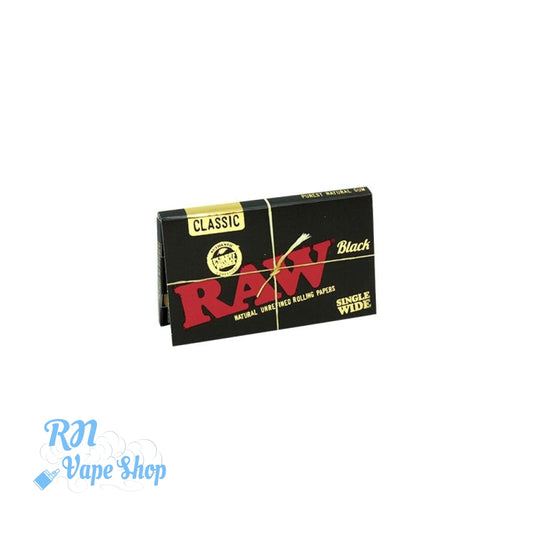 RAW BLACK Classic Single Wide Double Window Rolling Papers RAW Papers & Tips RN Vape Shop Single  