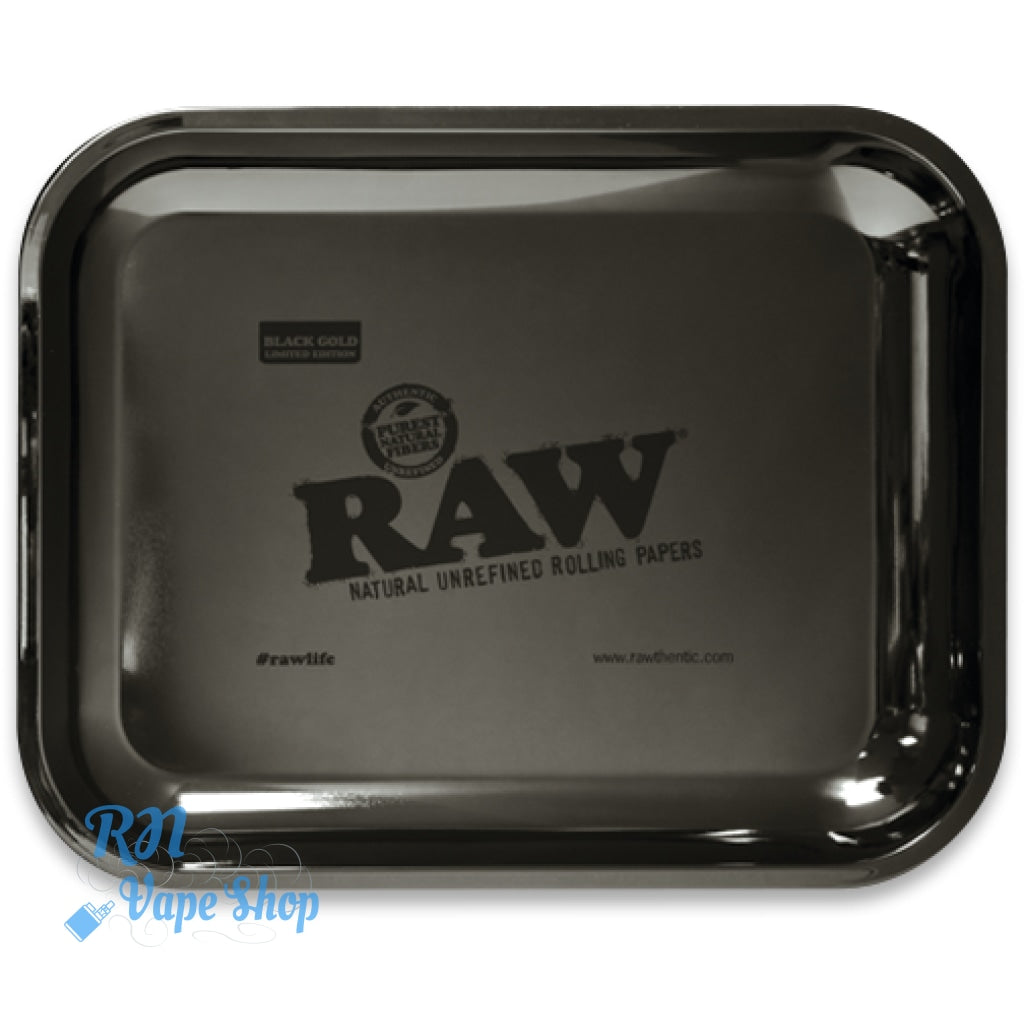 RAW Black Gold Large Rolling Tray – Limited Edition RAW Rolling Trays RN Vape Shop   