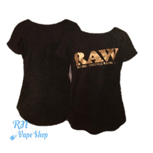 RAW Black Gold Womens Tee - Loose Fit RAW T-shirts RN Vape Shop Small  