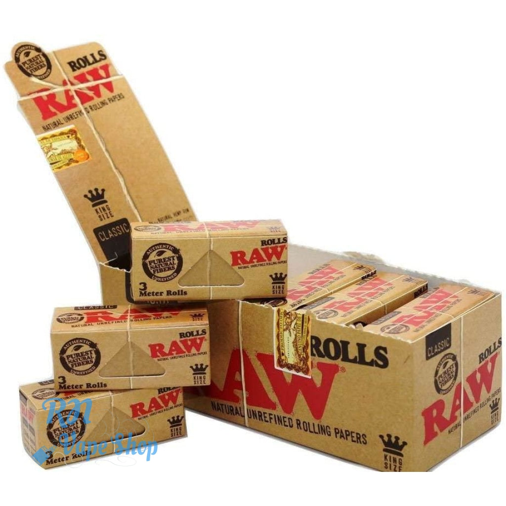 RAW Classic Kingsize 3m Rolls RAW 3m Rolls RN Vape Shop Box of 12  