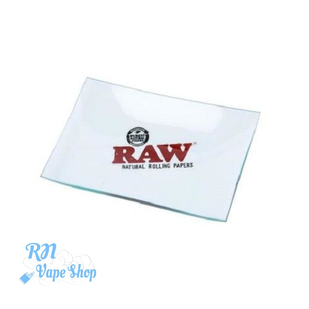 RAW Clear Glass Rolling Tray Mini RAW Rolling Glass Trays RN Vape Shop   