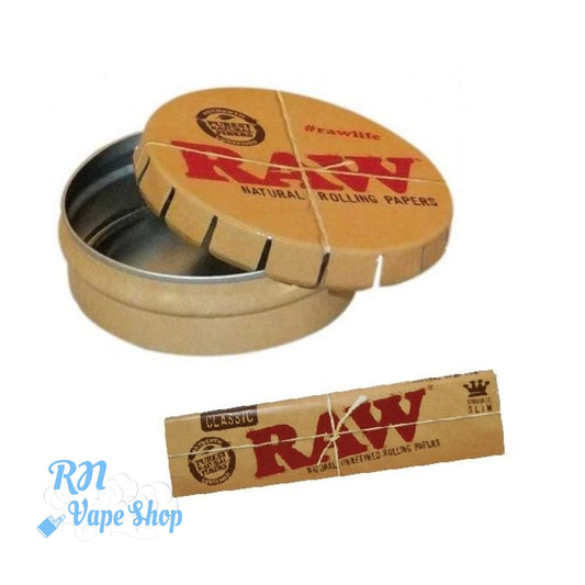 RAW Click Tin +  FREE RAW KS PAPERS RAW Click Tin RN Vape Shop   