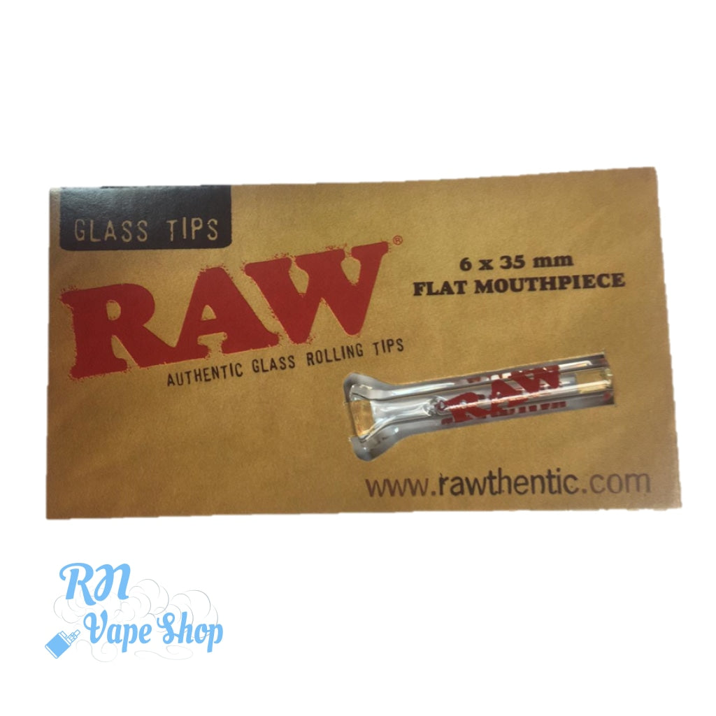 RAW Glass Tip 6mm x 35mm / 34mm Brazil Glass Tip RAW Glass Tip 6mm x 35mm RN Vape Shop Flat  