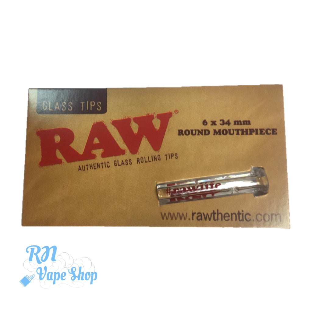 RAW Glass Tip 6mm x 35mm / 34mm Brazil Glass Tip RAW Glass Tip 6mm x 35mm RN Vape Shop Round  