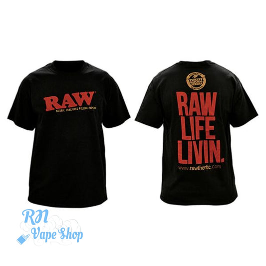 RAW Life Livin' Black T-Shirt - Large RAW T-shirts RN Vape Shop   