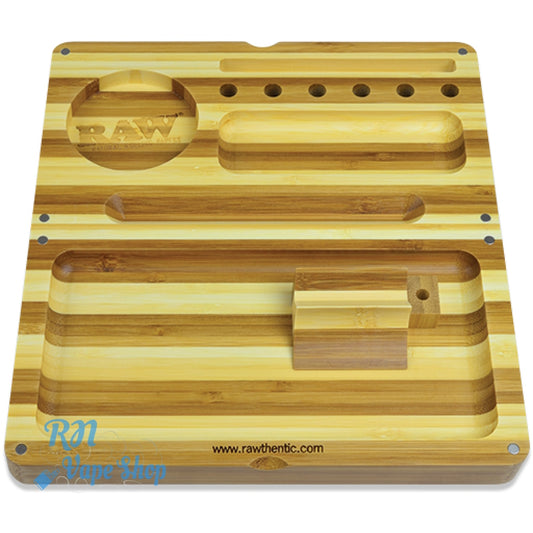 RAW Limited Edition Striped Bamboo Backflip Rolling Tray RAW Bamboo Rolling Tray RN Vape Shop   