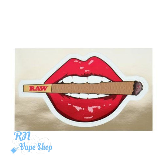 RAW Lips and Lit Cone Metallic Sticker RAW Stickers RN Vape Shop   