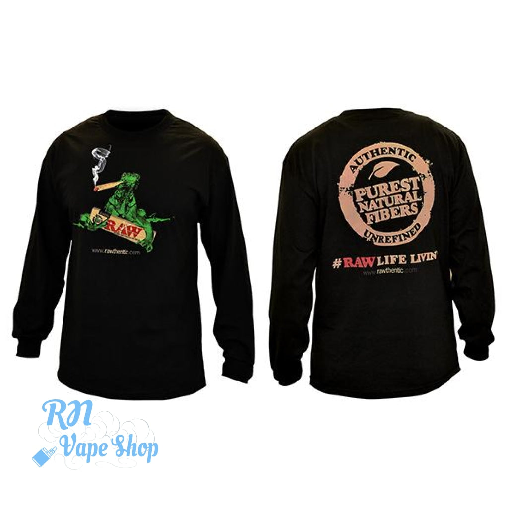 RAW Mens Black Long Sleeve - Large RAW Mens Long Sleeve RN Vape Shop   