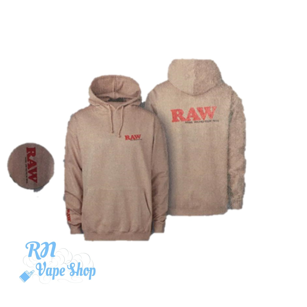 RAW Mens Hoodie Sand RAW Hoodies RN Vape Shop Small  