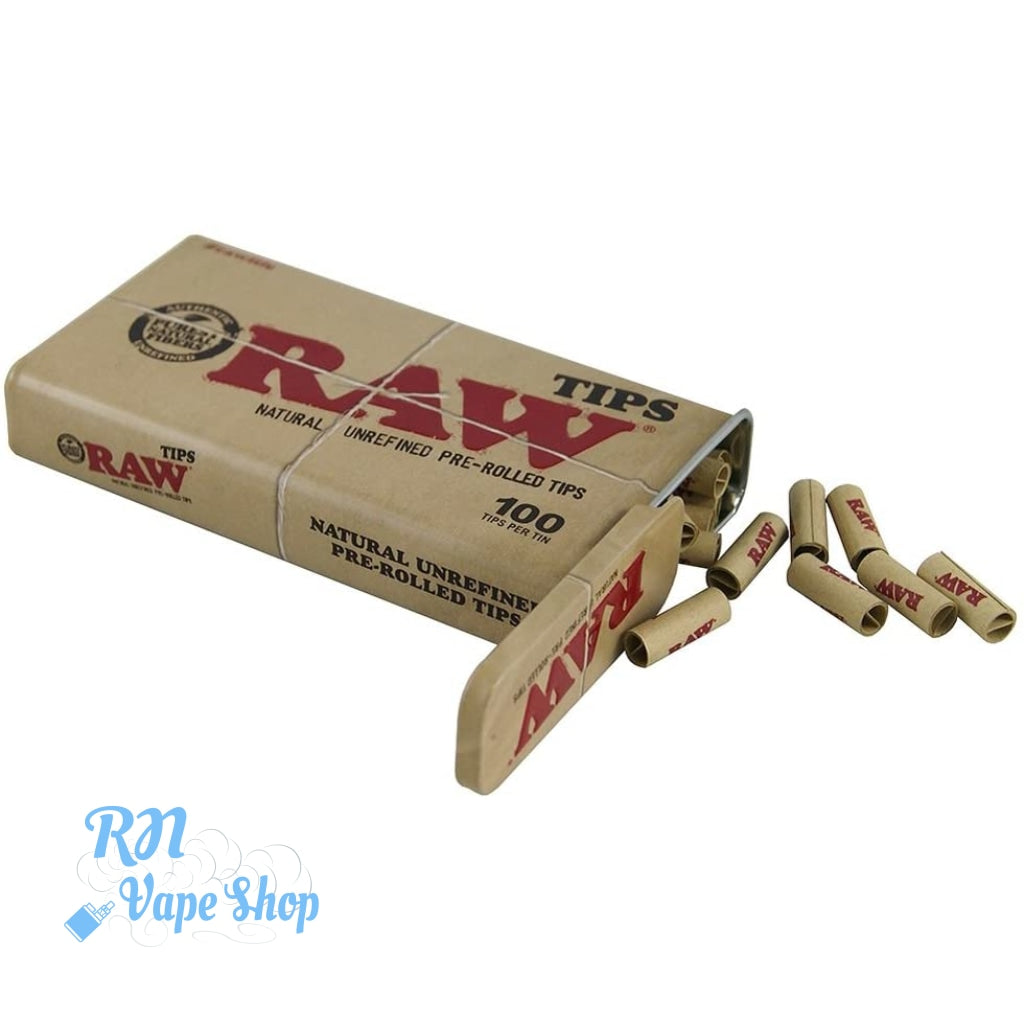 RAW Natural Unrefined Pre-Rolled - 100 Tips Per Tin RAW Tips RN Vape Shop   