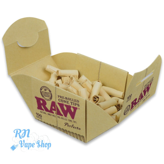 RAW Pre-rolled Perfecto 100 Cone Tips Box RAW Tips RN Vape Shop Single  