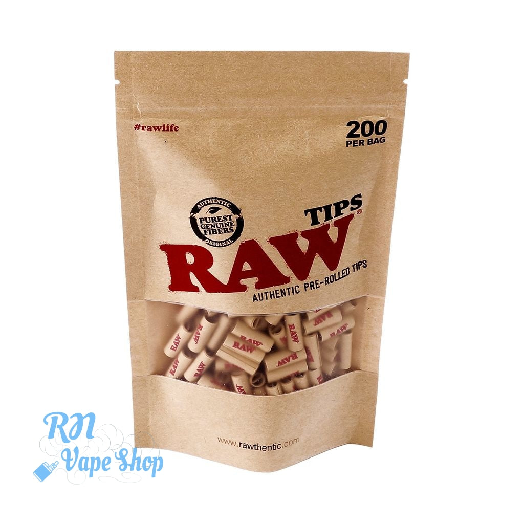 RAW Pre-Rolled tips 200 bag RAW Tips RN Vape Shop   