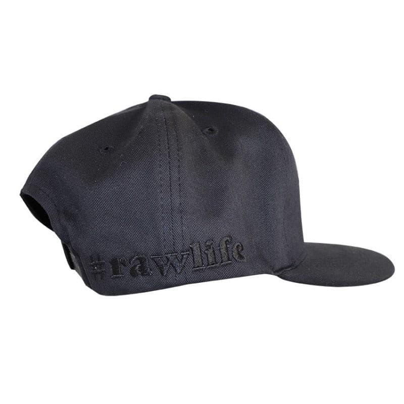 RAW Black on Black Flat Brim Cap RAW Rolling Papers Baseball RN Vape Shop   