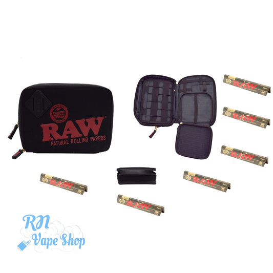 RAW Trappkit Black Stash Bag + Free RAW KS Black Papers RAW X Trappkit Black Stash Bag RN Vape Shop   