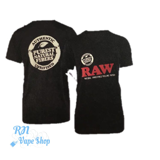 RAW V-Neck Black Mens Tee Slim Fit RAW T-shirts RN Vape Shop Small  