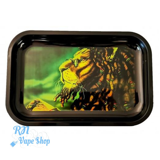 Rolling King Small Lion Metal rolling tray + FREE Rolling Papers Rolling King Tray's RN Vape Shop   